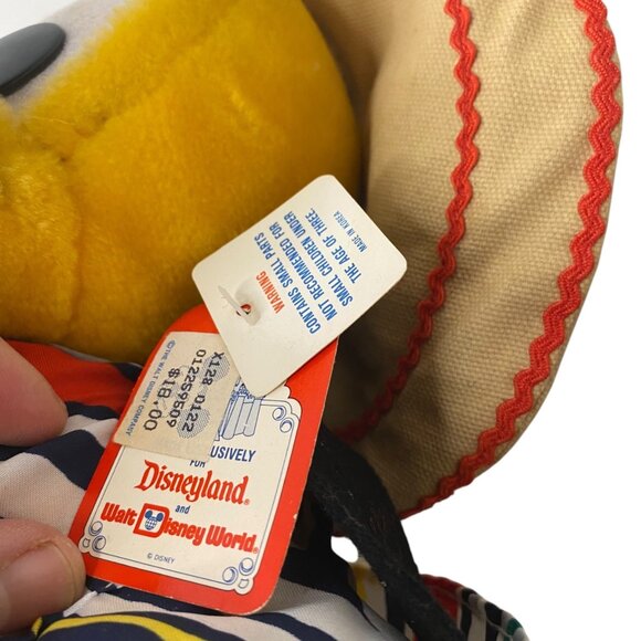 Vintage Disneyland Pluto Plush Mexican Outfit Sombrero 70s Walt Disney World 17" - Picture 3 of 12